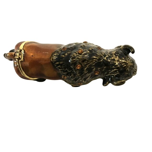 Buffalo Figurine Trinket Box With Hinged Lid & Crystal Accents - Picture 7 of 10